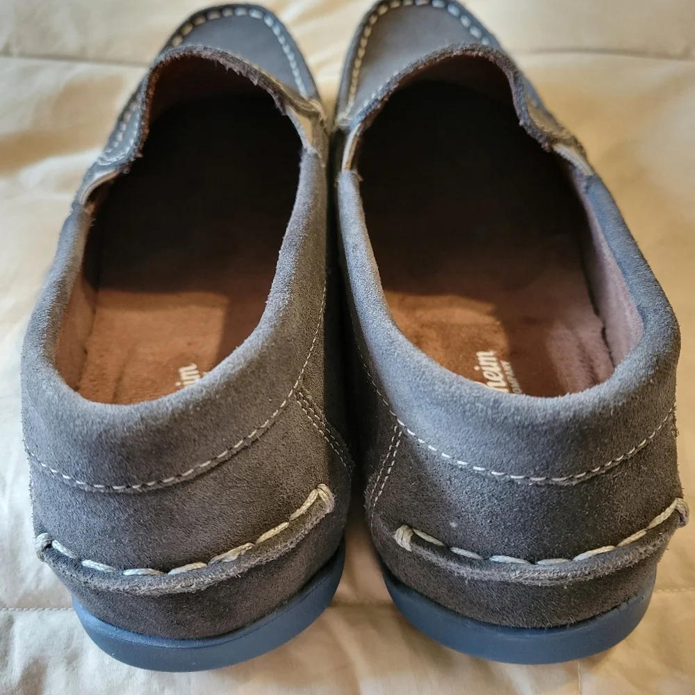 Florsheim kids grey loafers with large stitching